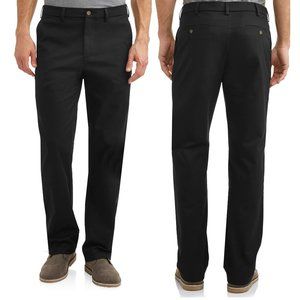 Mens George Premium Khaki Chino Pants Size 30x32  Dress Black Straight Leg  NWT